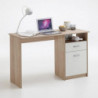 FMD Schreibtisch mit 1 Schublade 123×50×76,5 cm Eichenbraun und Weiß