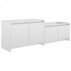 TV-Schrank Hochglanz-Weiß 146,5x35x50 cm Spanplatte