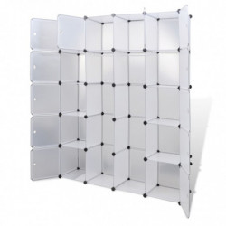 Modularer Schrank mit 14 Fächern weiß 37 x 146 x 180,5 cm