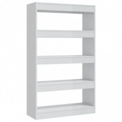 Bücherregal/Raumteiler Hochglanz-Weiß 80x30x135 cm Spanplatte