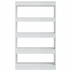 Bücherregal/Raumteiler Hochglanz-Weiß 80x30x135 cm Spanplatte