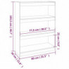 Bücherregal Raumteiler 80x30x103,5 cm Massivholz Kiefer