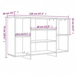 Sideboard Hochglanz-Weiß 120x30x75 cm Spanplatte