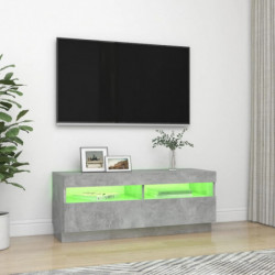 TV-Schrank mit LED-Leuchten Betongrau 100x35x40 cm