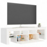 TV-Schrank mit LED-Leuchten Weiß 140x35x40 cm