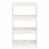 Bücherregal Raumteiler Weiß 60x30x103,5 cm Massivholz Kiefer