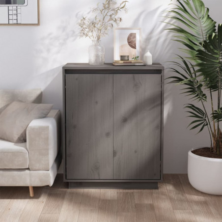 Sideboard Grau 60x34x75 cm Massivholz Kiefer