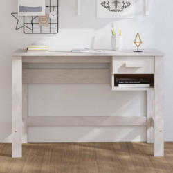 Schreibtisch Weiß 110x40x75 cm Massivholz Kiefer