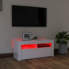 TV-Schrank mit LED-Leuchten Hochglanz-Weiß 90x35x40 cm