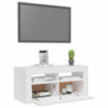 TV-Schrank mit LED-Leuchten Hochglanz-Weiß 90x35x40 cm