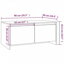 Couchtisch Hochglanz-Weiß 90x50x41,5 cm Spanplatte