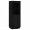 Highboard Schwarz 37x34x110 cm Massivholz Kiefer