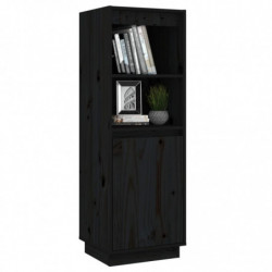 Highboard Schwarz 37x34x110 cm Massivholz Kiefer