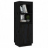 Highboard Schwarz 37x34x110 cm Massivholz Kiefer