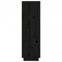 Highboard Schwarz 37x34x110 cm Massivholz Kiefer