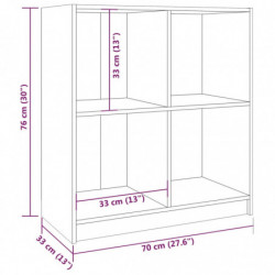 Sideboard Schwarz 70x33x76 cm Massivholz Kiefer