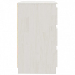 Nachttisch Weiß 60x36x64 cm Kiefer Massivholz