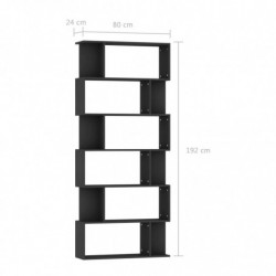 Bücherregal/Raumteiler Schwarz 80×24×192 cm Spanplatte