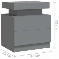 Nachttisch Grau 45x35x52 cm Spanplatte