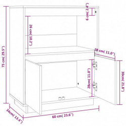 Sideboard Honigbraun 60x34x75 cm Massivholz Kiefer