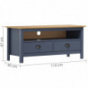 TV-Schrank Hill Range Grau 110x40x47 cm Kiefer Massivholz