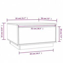 Couchtisch Schwarz 55x56x32 cm Massivholz Kiefer