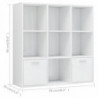 Bücherregal Hochglanz-Weiß 98 x 30 x 98 cm Spanplatte