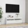 TV-Schrank mit LED-Leuchten Hochglanz-Weiß 100x35x40 cm