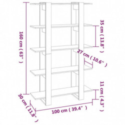 Bücherregal/Raumteiler Weiß 100×30×160 cm