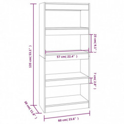 Bücherregal/Raumteiler Hochglanz-Weiß 60x30x135cm Holzwerkstoff