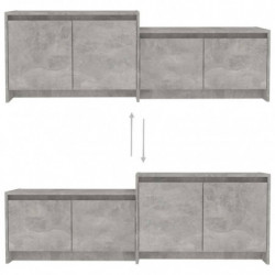 TV-Schrank Betongrau 146,5x35x50 cm Spanplatte