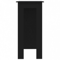 Bartisch mit Regal Schwarz 102x50x103,5 cm Spanplatte