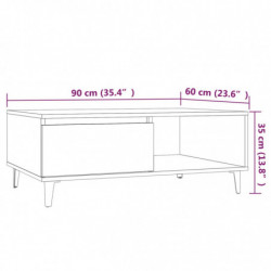 Couchtisch Braun Eichen-Optik 90x60x35 cm Spanplatte