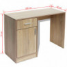 Schreibtisch mit Schublade und Schrank Eiche 100x40x73 cm