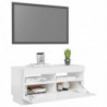 TV-Schrank mit LED-Leuchten Hochglanz-Weiß 80x35x40 cm