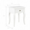 280005 Nightstand White 40x30x50 cm Solid Pine Wood