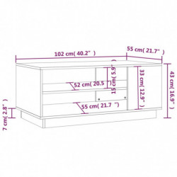 Couchtisch Hochglanz-Weiß 102x55x43 cm Spanplatte