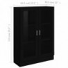 Vitrinenschrank Schwarz 82,5x30,5x115 cm Spanplatte