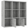 Bücherregal Betongrau 98 x 30 x 98 cm Spanplatte