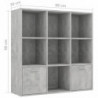 Bücherregal Betongrau 98 x 30 x 98 cm Spanplatte