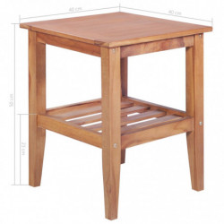 Couchtisch 40 x 40 x 50 cm Quadratisch Teak Massiv