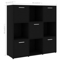 Bücherregal Schwarz 90 x 30 x 90 cm Spanplatte