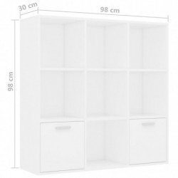 Bücherregal Weiß 98 x 30 x 98 cm Spanplatte