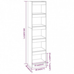 Bücherregal/Raumteiler Braun Eichen-Optik 40x30x166 cm