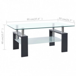 Couchtisch Grau Transparent 95x55x40 cm Hartglas