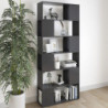 Bücherregal Raumteiler Hochglanz-Grau 80x24x186 cm Spanplatte