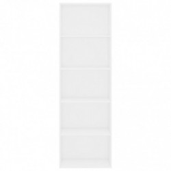 Bücherregal 5 Fächer Weiß 60 x 30 x 189 cm Spanplatte