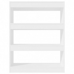 Bücherregal/Raumteiler Hochglanz-Weiß 80x30x103cm Holzwerkstoff