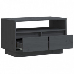 TV-Schrank Grau 60x35x37 cm Massivholz Kiefer