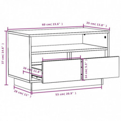 TV-Schrank Grau 60x35x37 cm Massivholz Kiefer